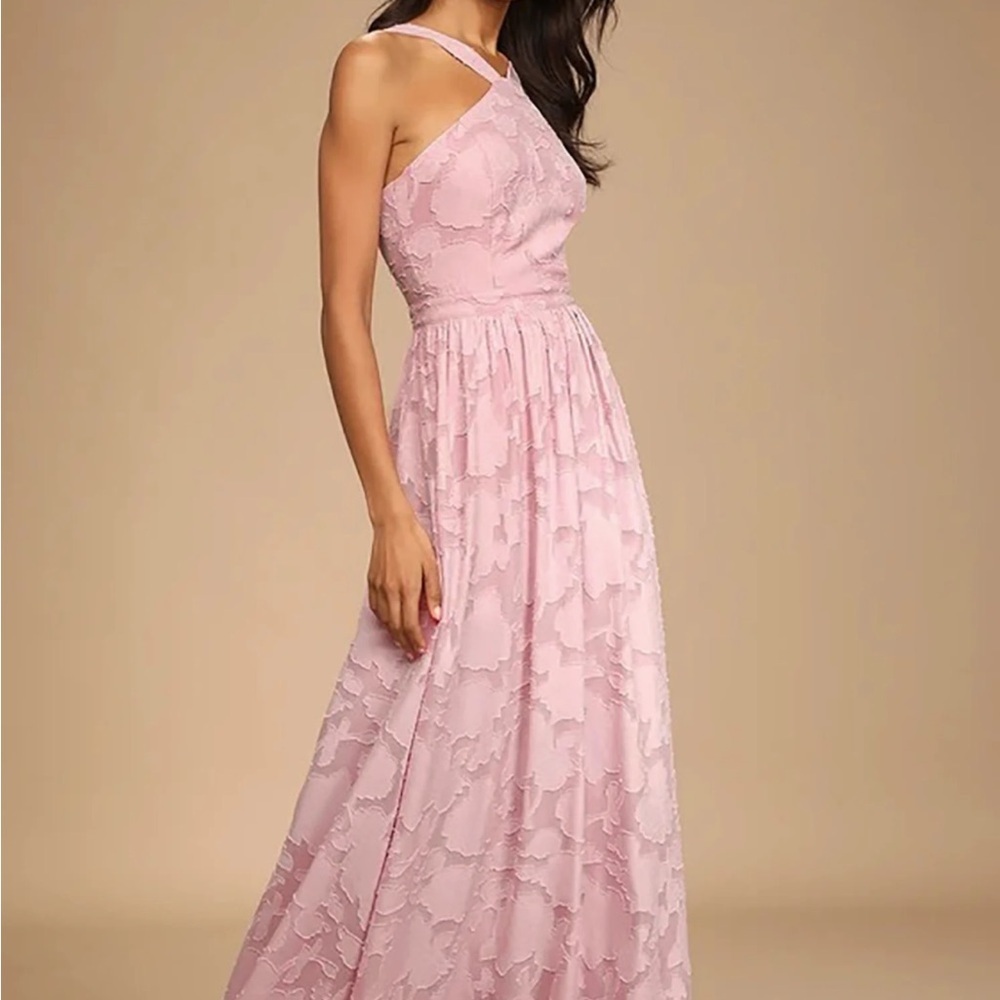 Lulus Love and Beyond Mauve Pink Burnout Floral Maxi Dress Size XS